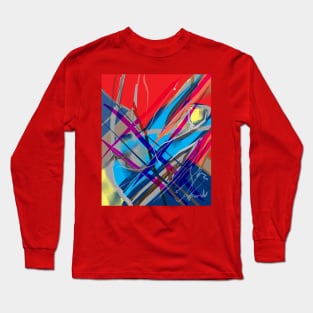 Red and blue abstract Long Sleeve T-Shirt